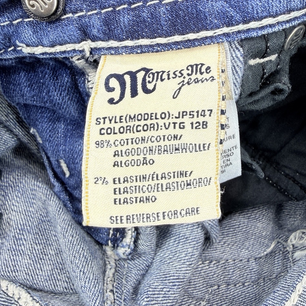 Miss Me Bootcut Jeans Womens Sz 28 29x31 Low Rise Cowgirl Western Rhinestone - Picture 11 of 16